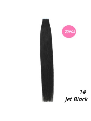 MrsHair Remy Hair Extensions Seamless Skin Weft Double Sided Tape In Jet Black Color 1# (20/40PCS)