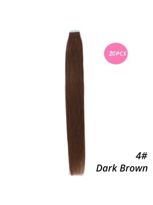 MrsHair Seamless Skin Weft Tape In Human Hair Extensions Dark Brown Color 4# (20PCS/40PCS)