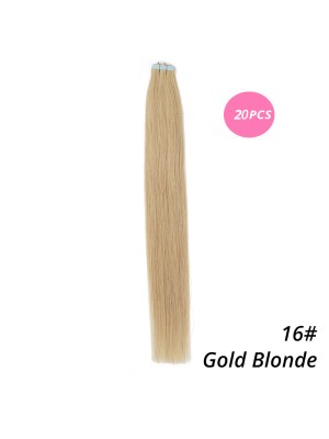 MrsHair Remy Human Hair Extensions Skin Weft Gold Blonde Color 16# (20PCS/40PCS)