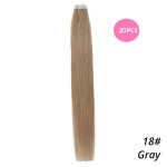 MrsHair Remy Human Hair Extensions Skin Weft Ash Blonde Color 18# (20PCS/40PCS)