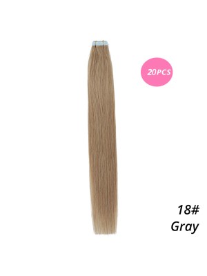 MrsHair Remy Human Hair Extensions Skin Weft Ash Blonde Color 18# (20PCS/40PCS)