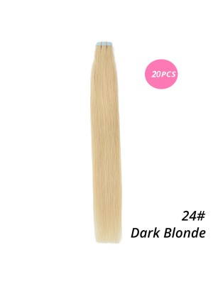 MrsHair Remy Hair Extensions TapeIn Dark Blonde Color 24# (20PCS/40PCS)