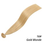 MrsHair Remy Keratin Hair Extensions Capsule U Tip Gold Blonde Color 16# (50/100/200PCS)