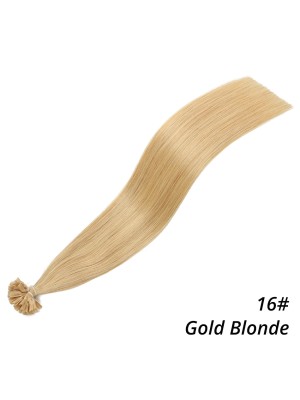 MrsHair Remy Keratin Hair Extensions Capsule U Tip Gold Blonde Color 16# (50/100/200PCS)