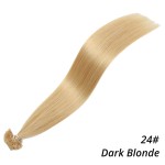 MrsHair Remy Keratin Human Hair Nail Hair Extensions Dark Blonde Color 24# (50/100/200PCS)