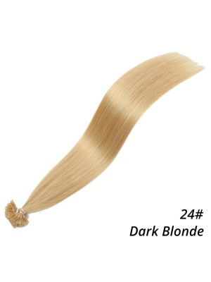 MrsHair Remy Keratin Human Hair Nail Hair Extensions Dark Blonde Color 24# (50/100/200PCS)